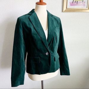 Talbots green velvet blazer jacket 10 petite Christmas holidays